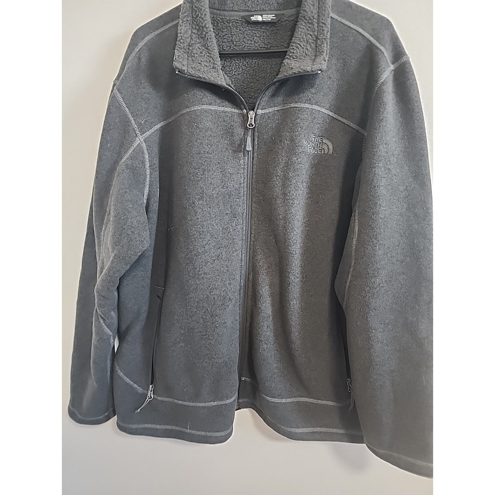 The North Face‎ Full Zip Fleece Dark Gray Jacket Mens Size XX Large